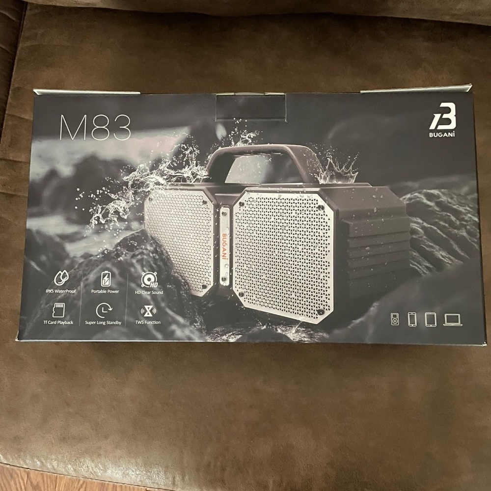 BUGANI M83 30W Portable Waterproof Bluetooth Speakers - Black